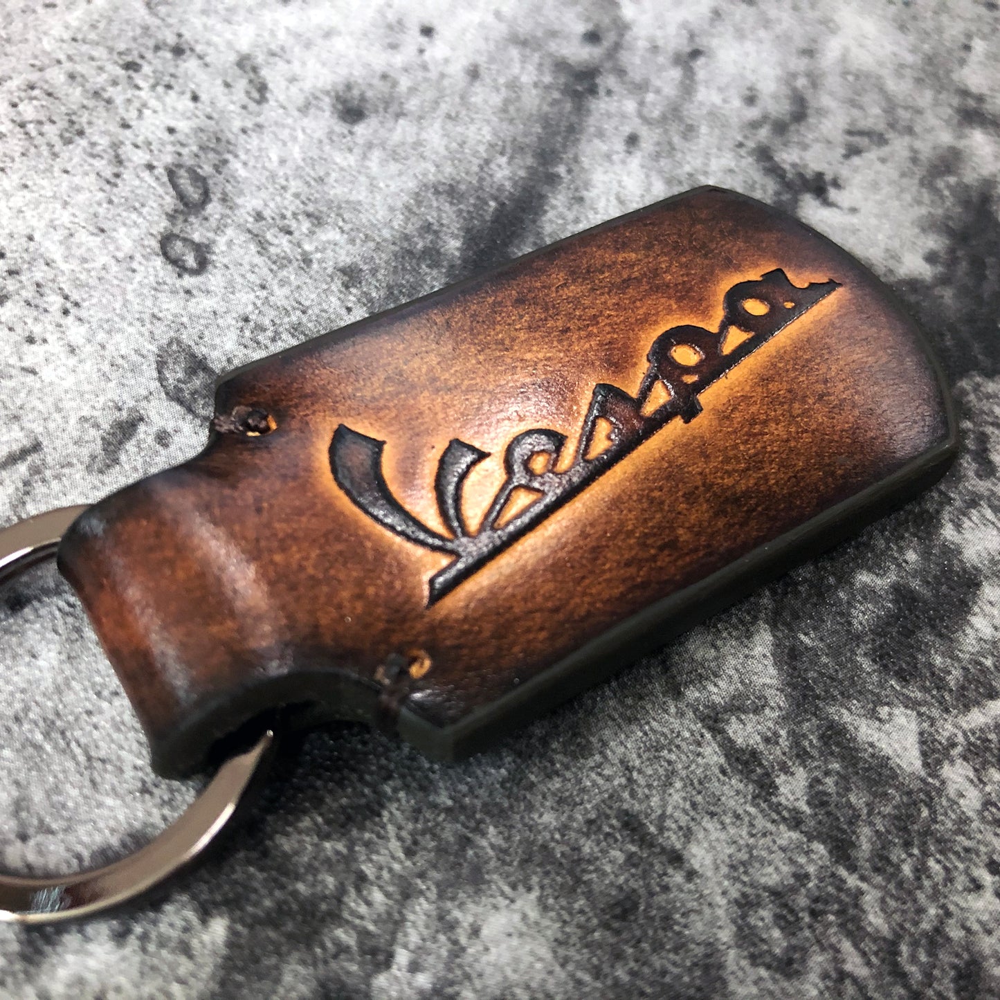 Vespa Leather Keychain – Rounded Brown