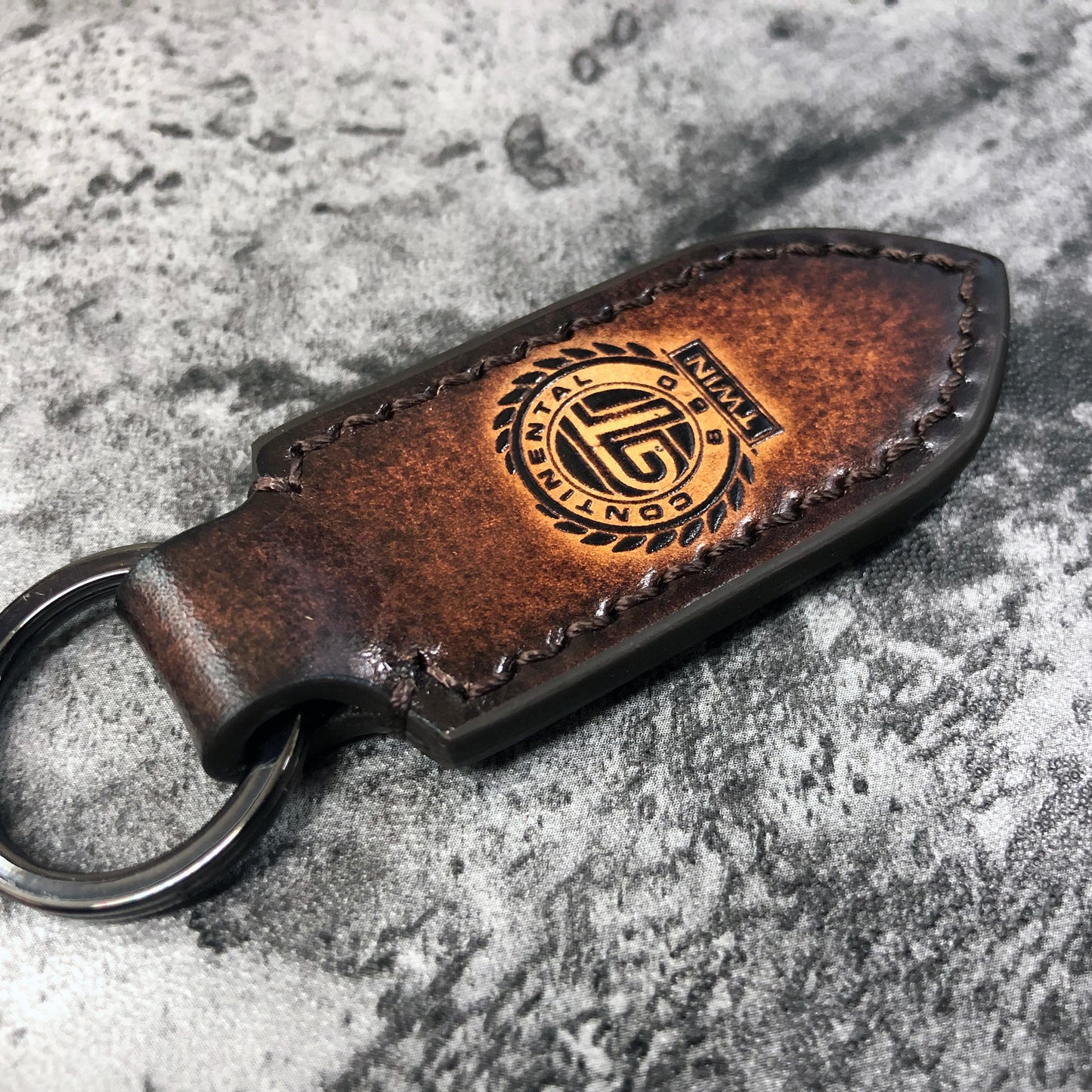 Royal Enfield GT 650 Leather Keychain – Brown