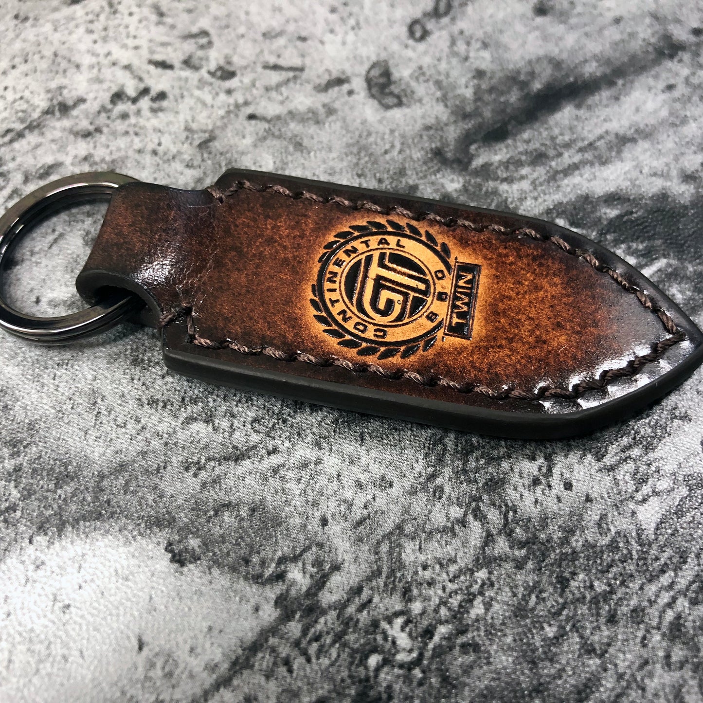 Royal Enfield GT 650 Leather Keychain – Brown