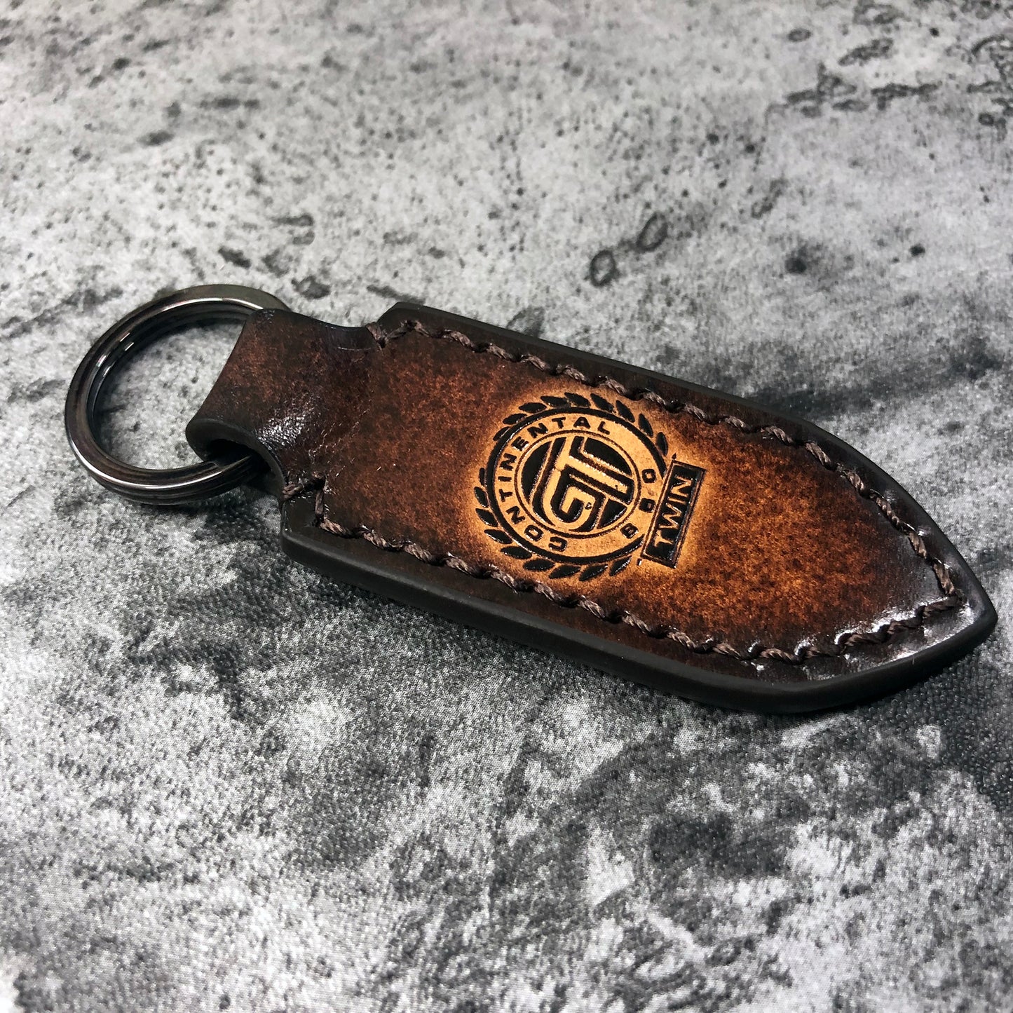 Royal Enfield GT 650 Leather Keychain – Brown