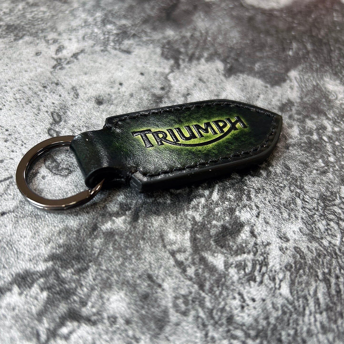 triumph-letter-logo-leather-keychain-darkgreen