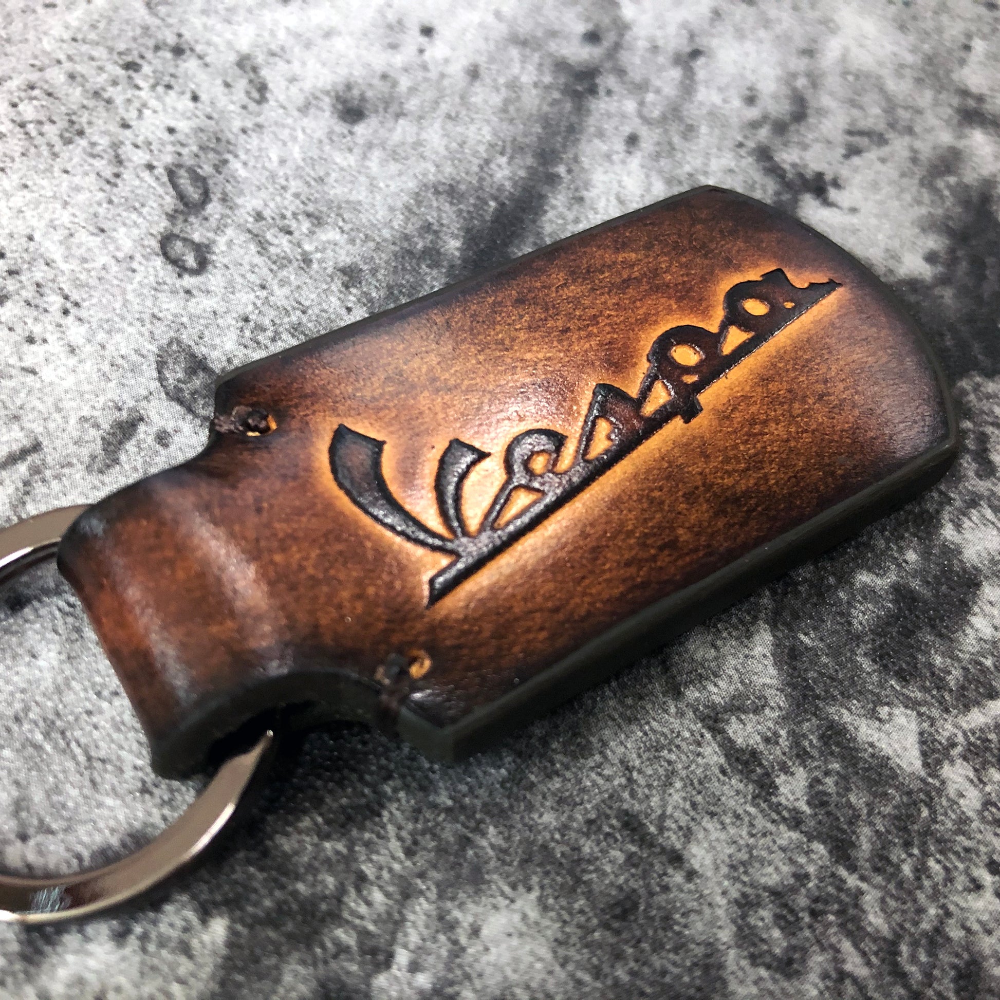 Vespa Leather Keychain – Rounded Brown