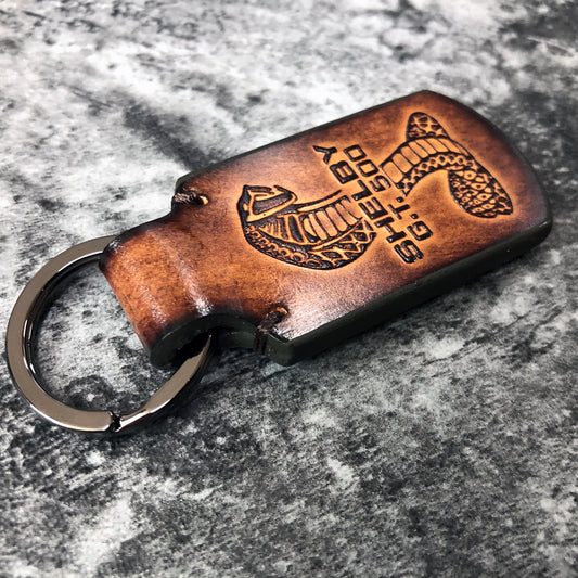 Shelby Gt500 Leather Keychain – Brown