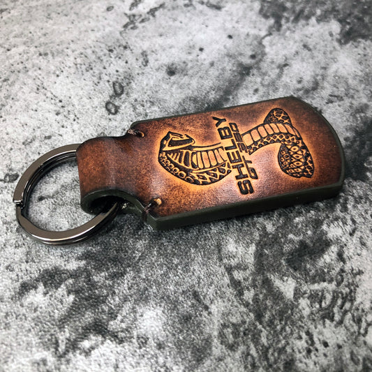 Shelby Gt350 Leather Keychain – Brown