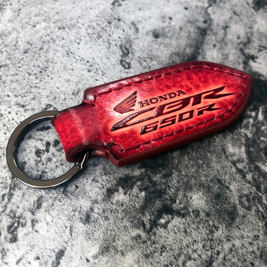Honda CBR650R Leather Keychain – Pointed Red