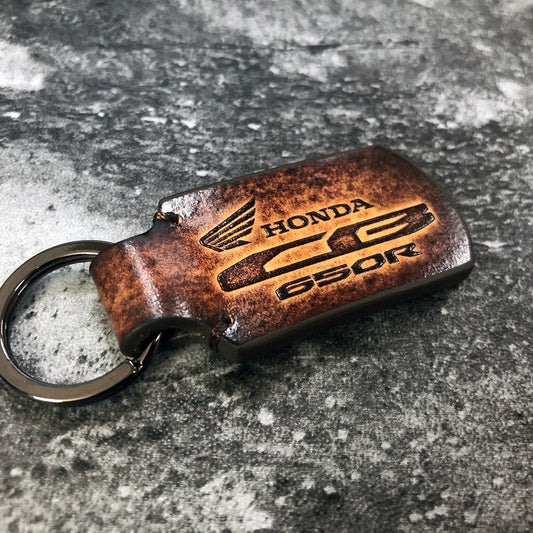 Honda CB650R Leather Keychain – Rounded Brown