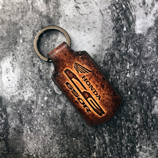 Honda CB650R Leather Keychain – Rounded Brown