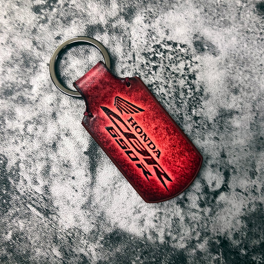 Honda CBR650R Rounded Leather Keychain – Red