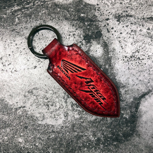 Honda Africa Twin Leather Keychain – Red