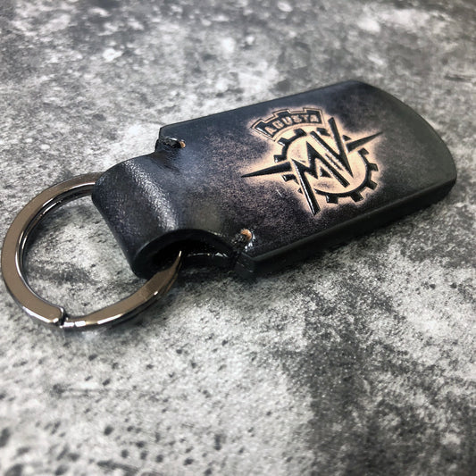 MV Agusta Leather Keychain – Rounded black