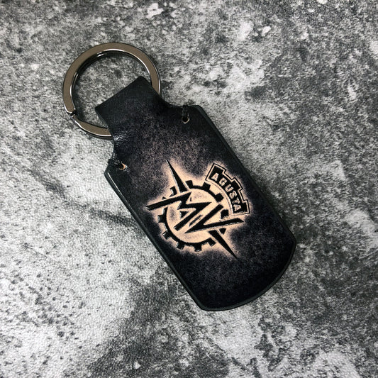 MV Agusta Leather Keychain – Rounded black