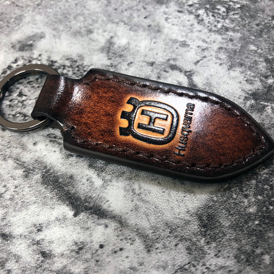 Husqvarna Leather Keychain – Brown