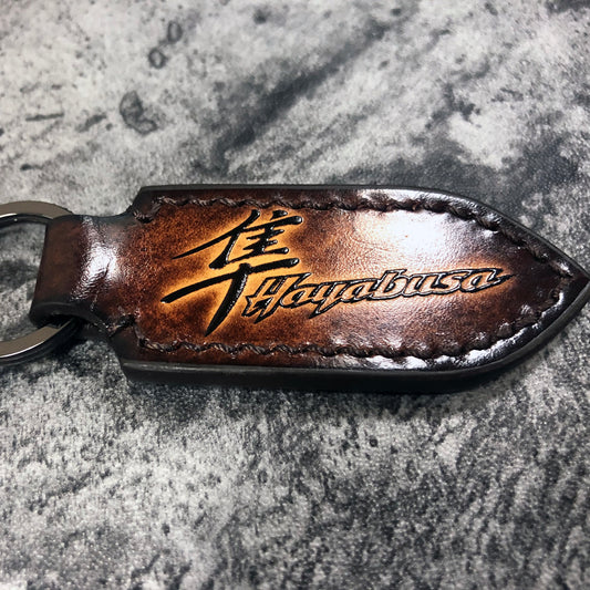 Handmade Hayabusa Leather Keychain – Brown