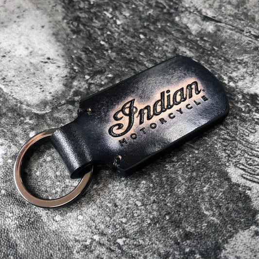 Indian Motorcycle Handmade Leather Keychain-Black