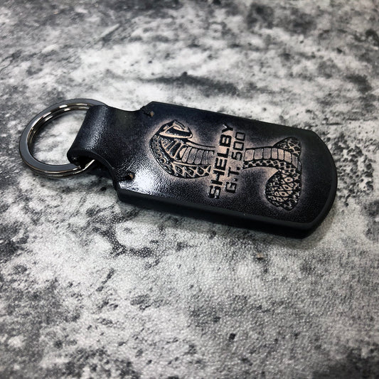 Handmade Shelby GT500 Leather Keychain