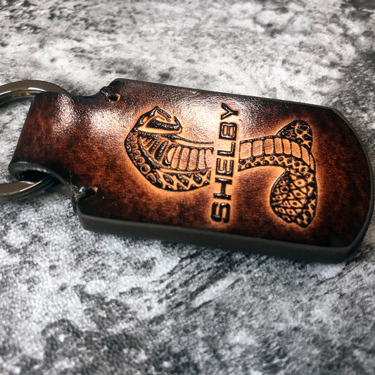 Shelby Cobra Leather Keychain – Brown