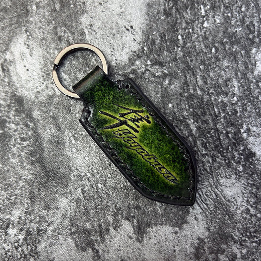 Hayabusa Handmade Leather Keychain – Dark Green