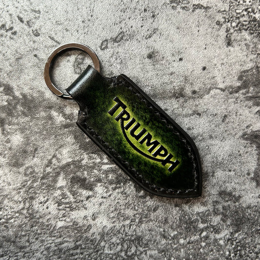 triumph-letter-logo-leather-keychain-darkgreen