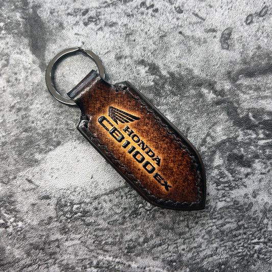 Handmade Honda CB1100EX Leather Keychain – Brown