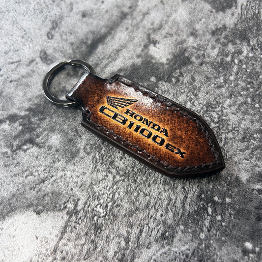Handmade Honda CB1100EX Leather Keychain – Brown